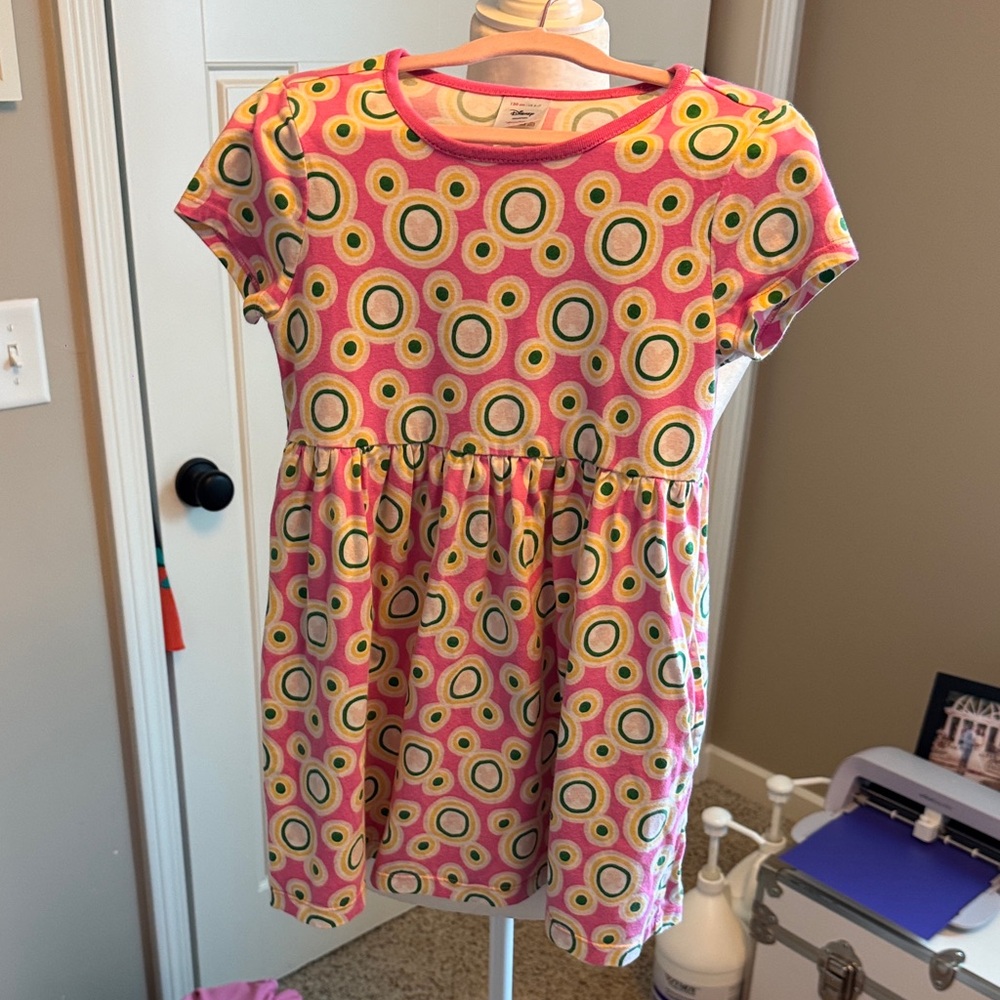 Hanna Andersson Pink and Yellow Circle Pattern Dress